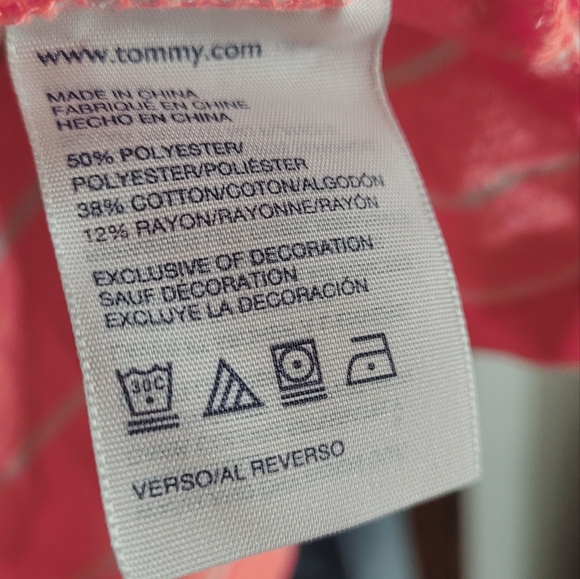 Boys 12-14 Tommy Hilfiger collared striped shirt orange button front - Picture 4 of 5